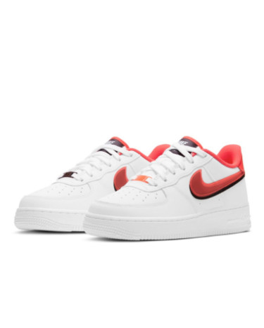 Air Force 1 LV8 Double Swoosh White Bright Crimson CW1574 101
