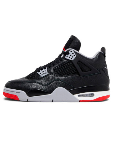 Jordan 4 Black Red Gray Winter with FUR