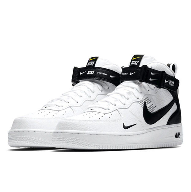 Nike Air Force 1 Mid Utility White Black 07 LV8 Winter with FUR