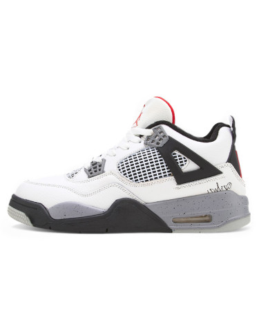 Jordan 4 Cement White Grey Black With With FUR