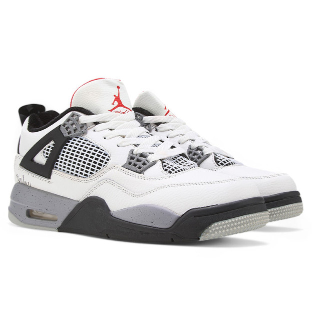 Jordan 4 Cement White Grey Black With With FUR