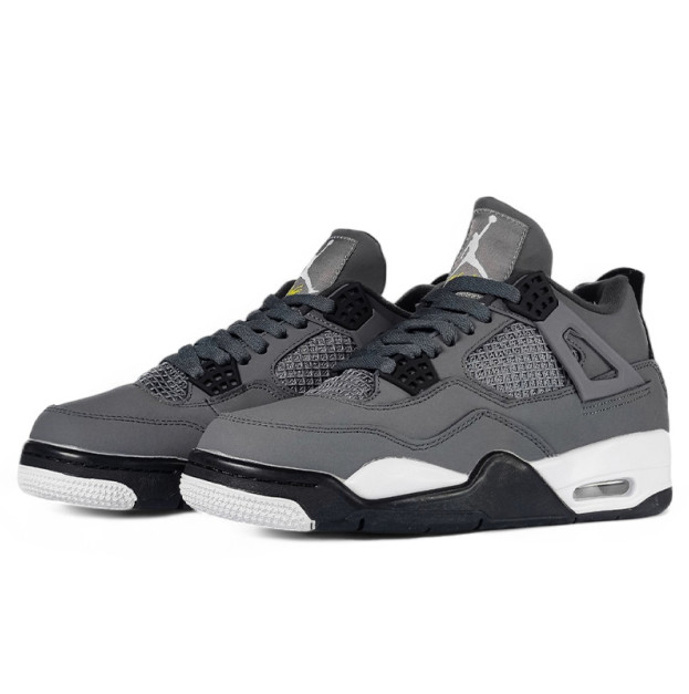 Jordan 4 Grey Black White With FUR