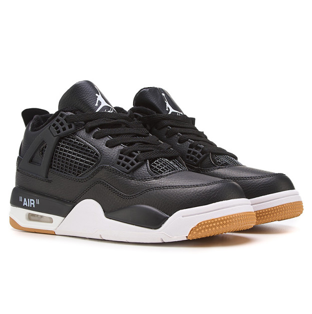 Jordan 4 Black White Gum With With FUR