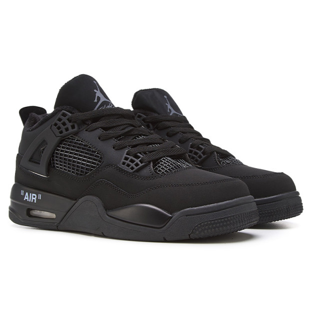 Jordan 4 Total Black With With FUR
