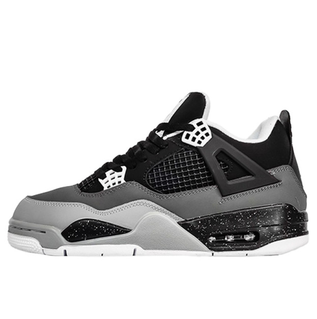Jordan 4 Retro Black Grey White Winter With FUR