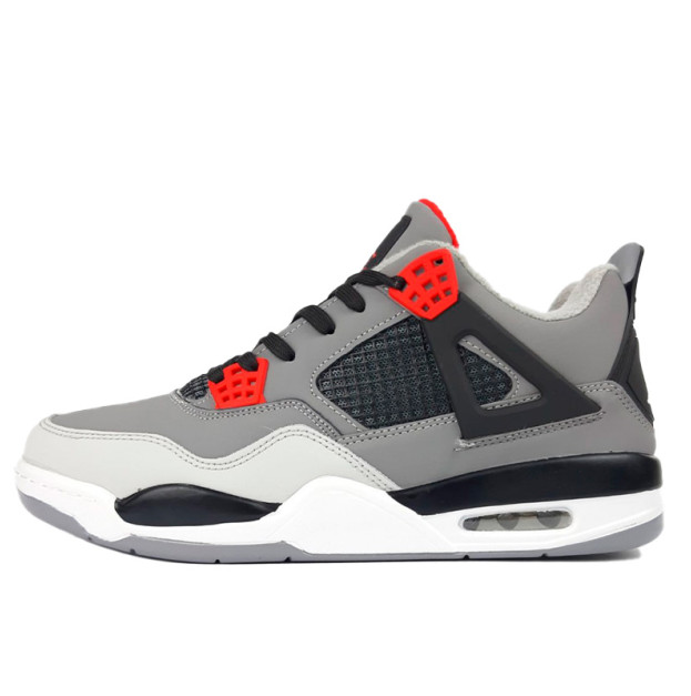 Jordan 4 Retro Grey Red Termo Winter With FLEECE