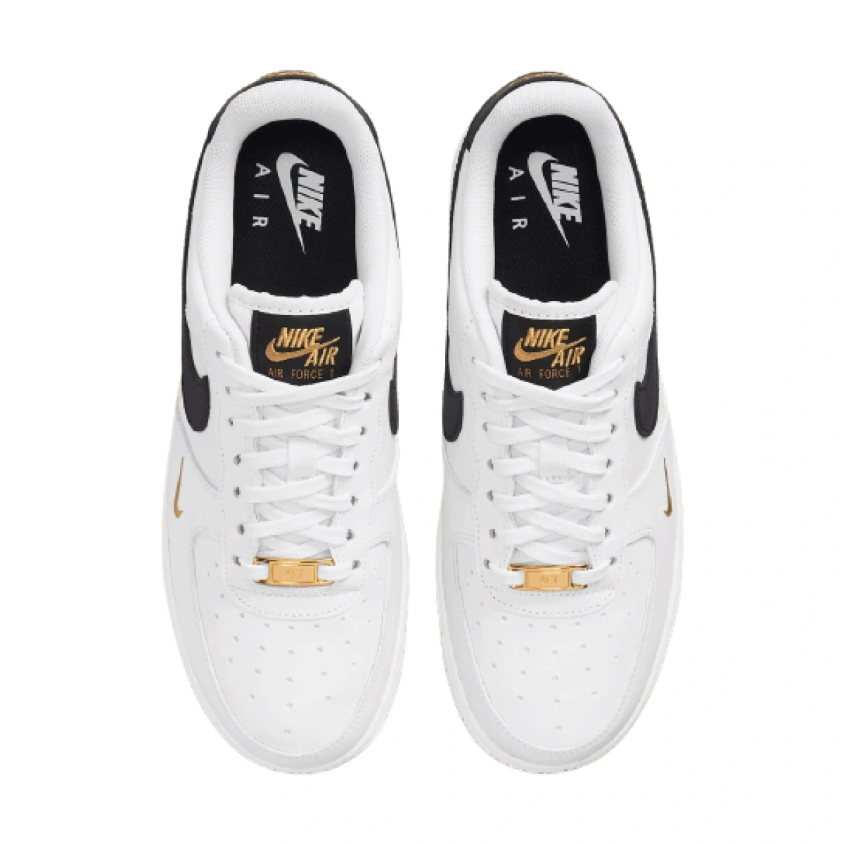 Air Force Low 07 Essential White Black Gold Mini Swoosh CZ0270