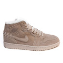 Jordan 1 Rerto Mid Beige Winter With FUR
