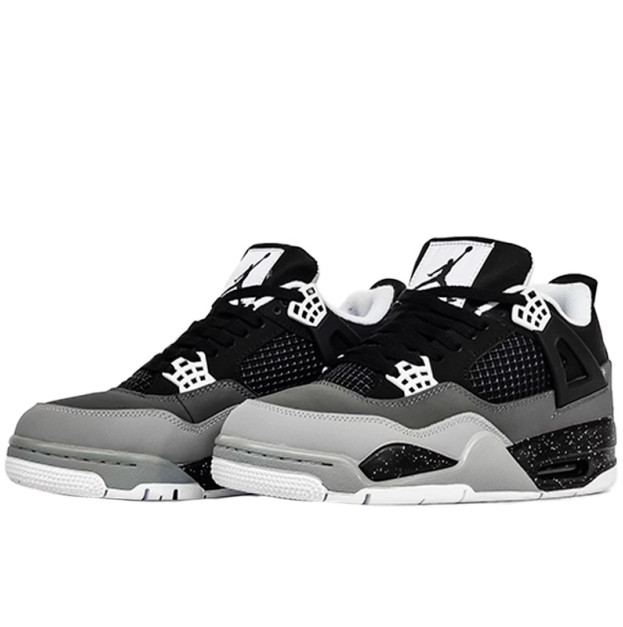 Jordan 4 Retro Black Grey White Winter With FUR