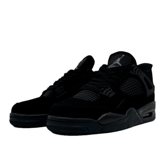 Jordan 4 Retro Total Black Winter With FUR