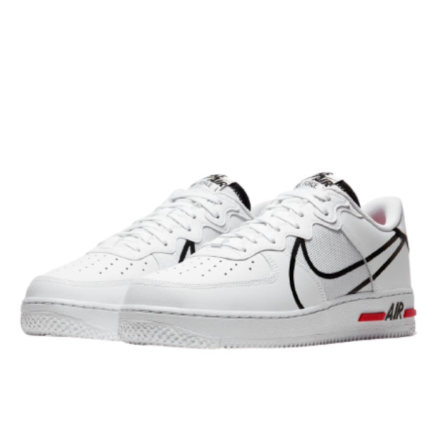 Nike Air Force 1 React White Black Red CD4366-100