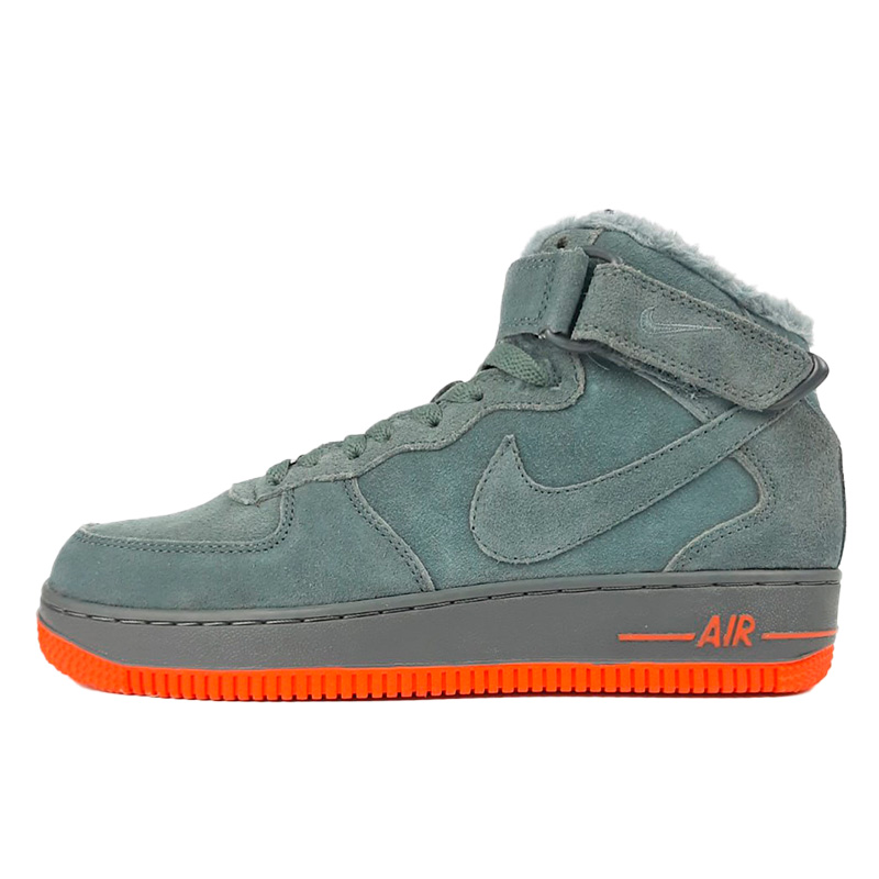 Nike Air Force 1 High Grey Red Suede Winter