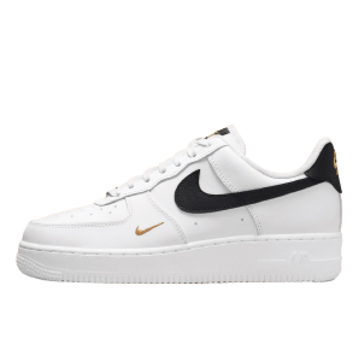 Nike Air Force 1 Low 07 Essential White Black Gold Mini Swoosh CZ0270 102