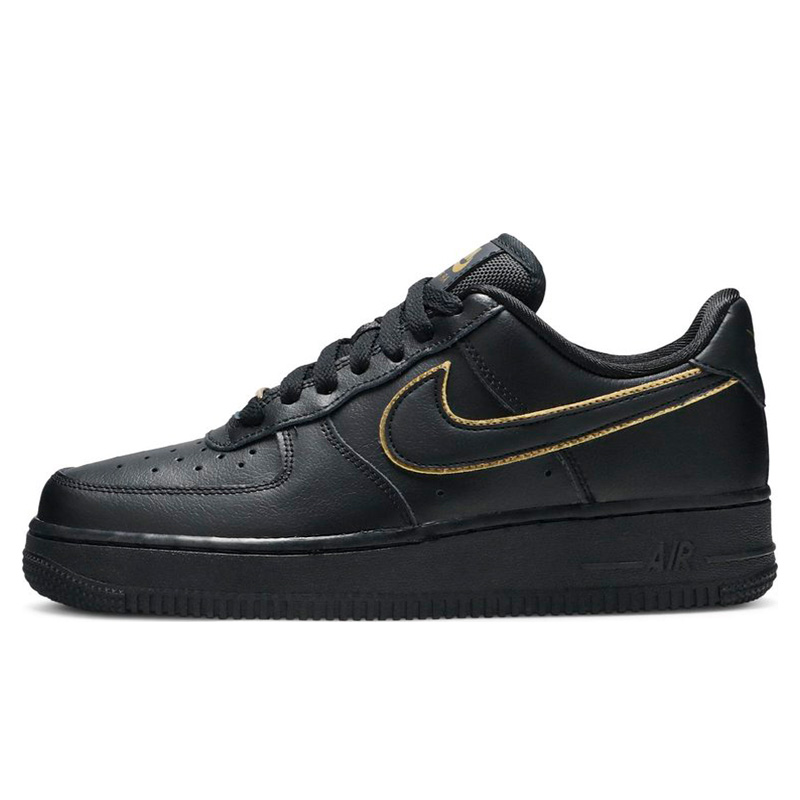 Nike air force 1 low black with white swoosh sale