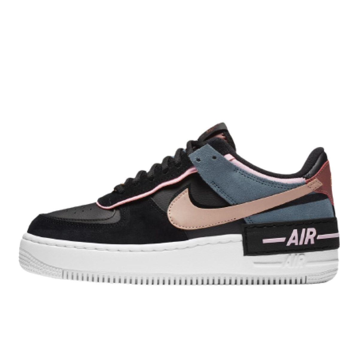 Nike Air Force 1 Shadow Black Light Arctic Pink Claystone Red CU5315 001