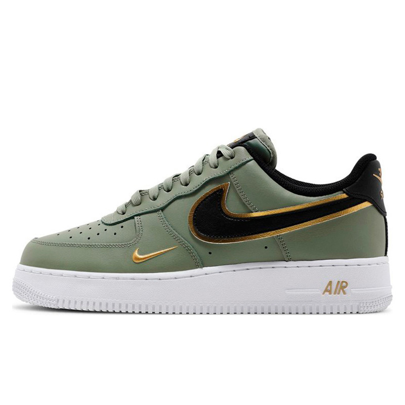 Nike Air Force 1 Low 07 Double Swoosh Olive Gold Black DA8481 300