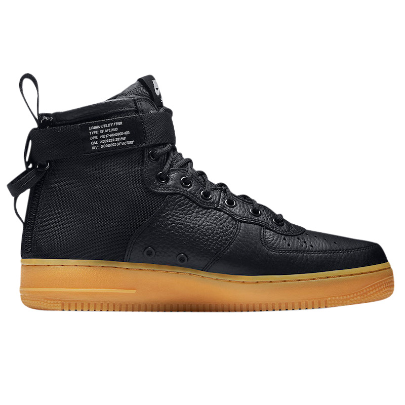 SF Air Force 1 Mid Black Gum 917753 003