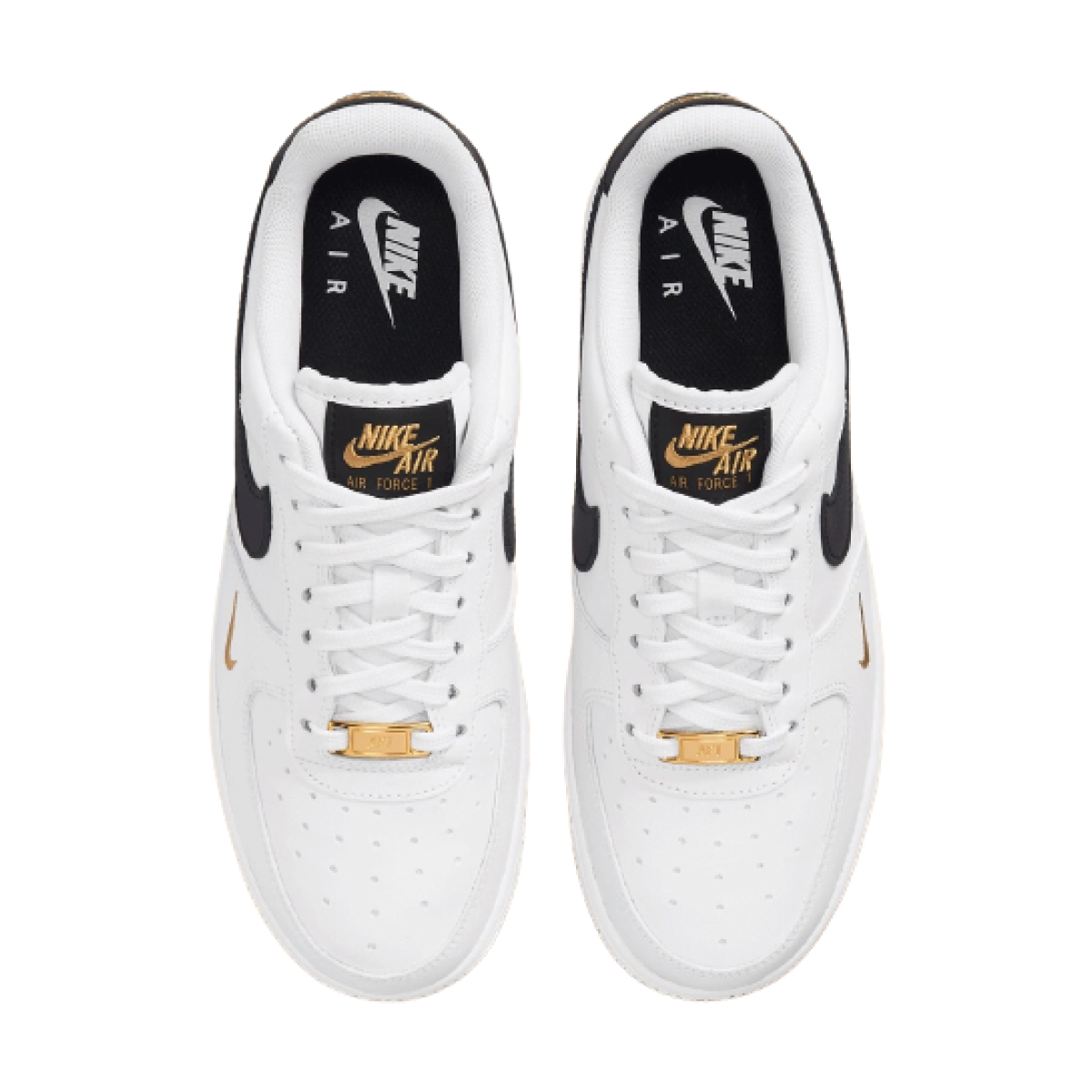 Nike Air Force 1 Low 07 Essential White Black Gold Mini Swoosh CZ0270 102