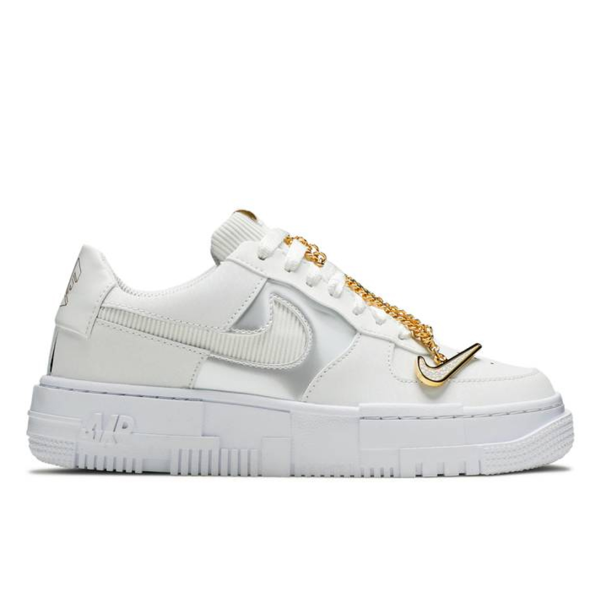 Nike air force 1 white gold sales