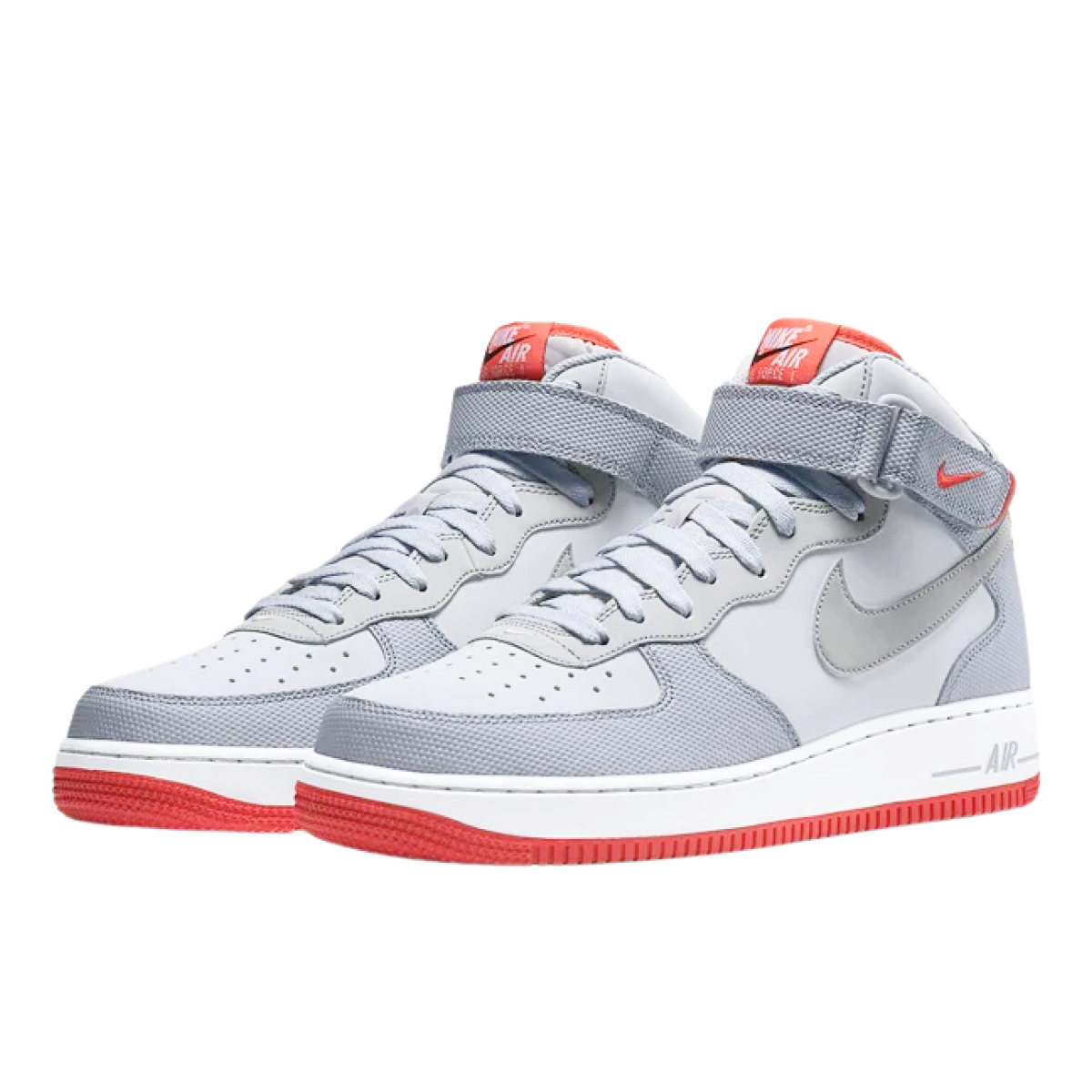 Nike Air Force 1 Mid Pure Platinum Wolf Grey Bright Crimson 315123 030