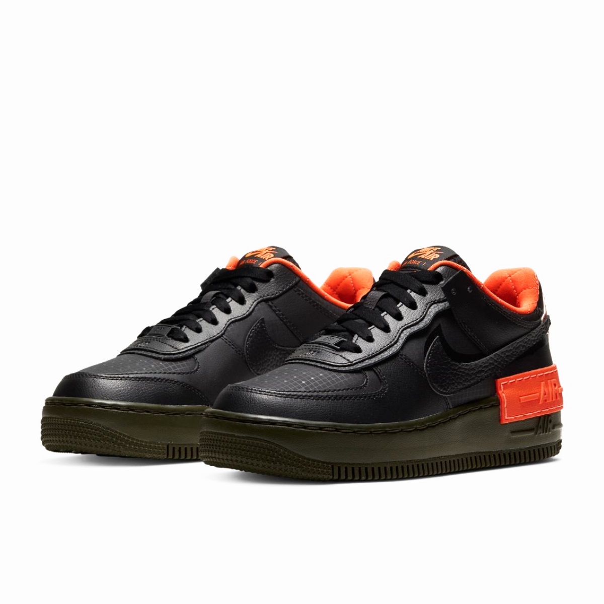 CQ3317 001 Air Force 1 Shadow Black Hyper Crimson Cargo Khaki