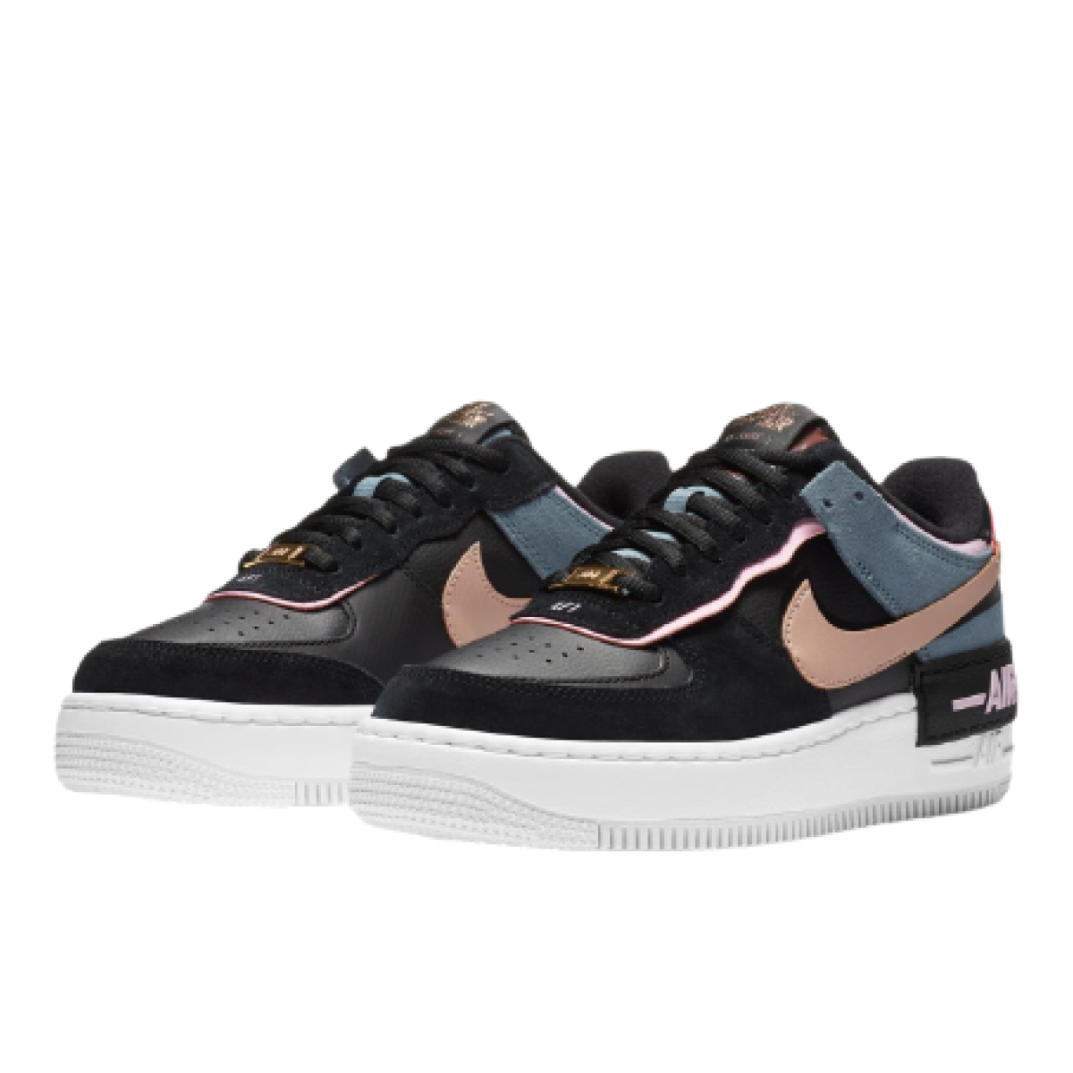 Nike Air Force 1 Shadow Black Light Arctic Pink Claystone Red CU5315 001